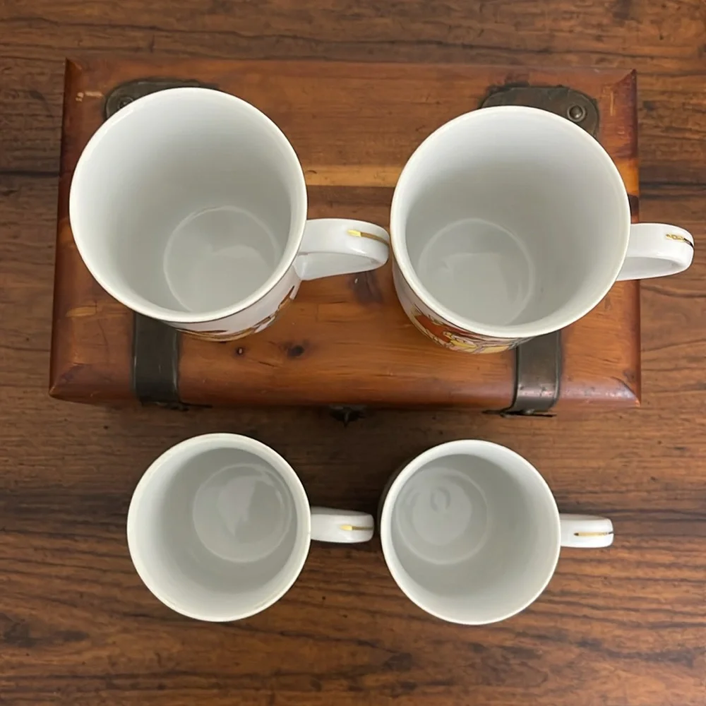 Set of (4) 1982 Norman Rockwell Good Old Days Diner Mugs